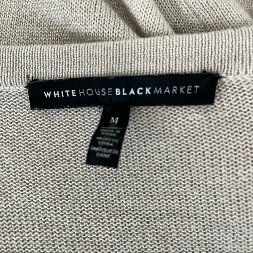 White House Black Market Tan Duster Fringe Long Sleeve Cardigan Sweater